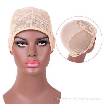 Gorra de peluca de spandex de encaje elástico con correas ajustables